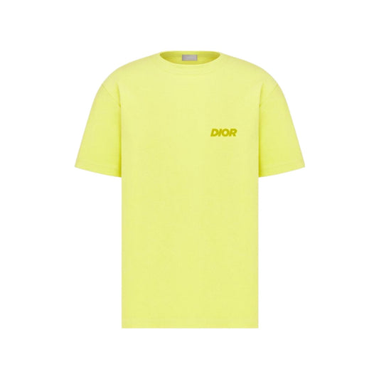 Dior Oblique Relaxed Fit Terry Cotton T-Shirt Yellow
