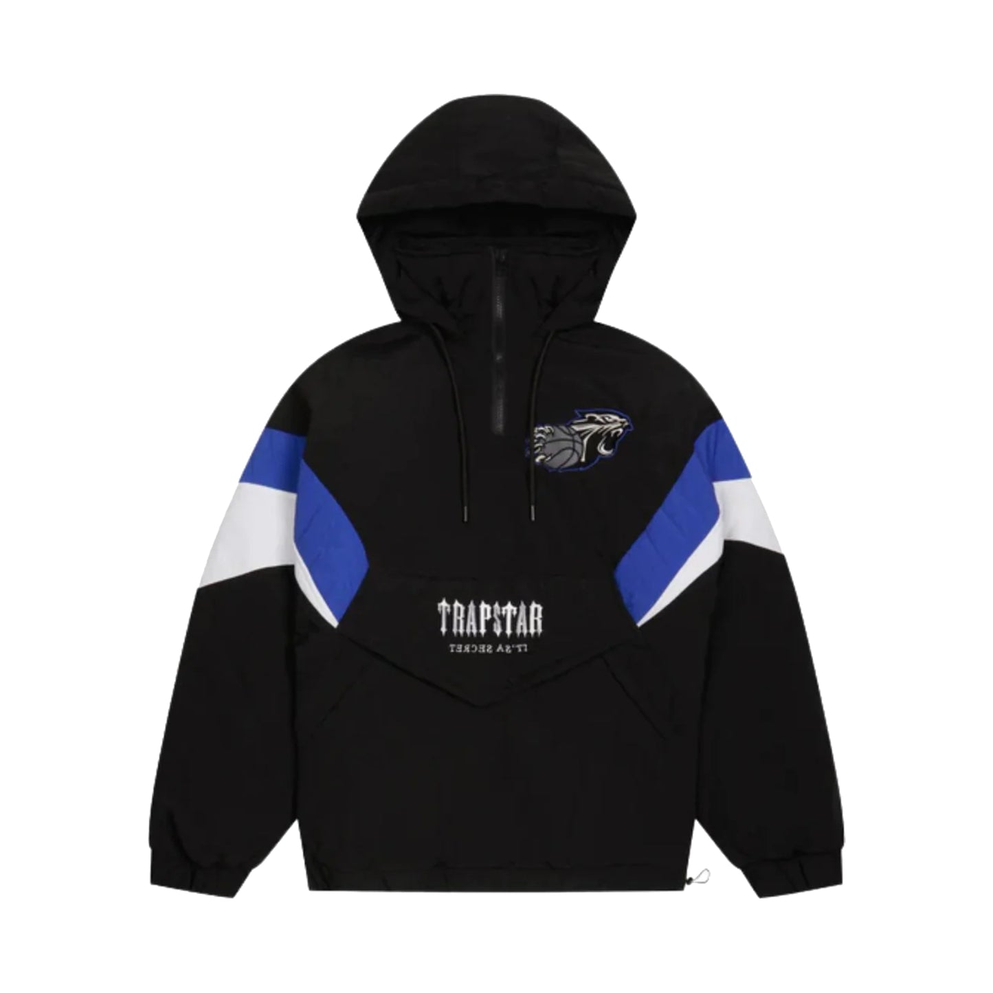 Trapstar Shooters 1/4 Zip Pullover Jacket Black/Blue