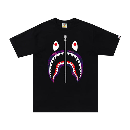 Bape Color Camo Shark Tee Black/Purple