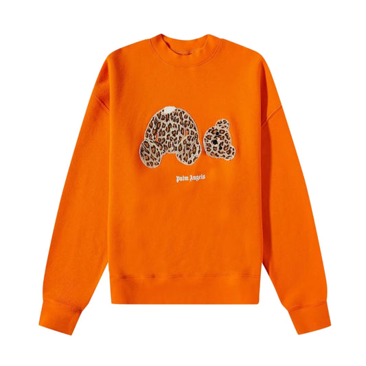Palm Angels PA Leopard Bear Crewneck Orange/Brown
