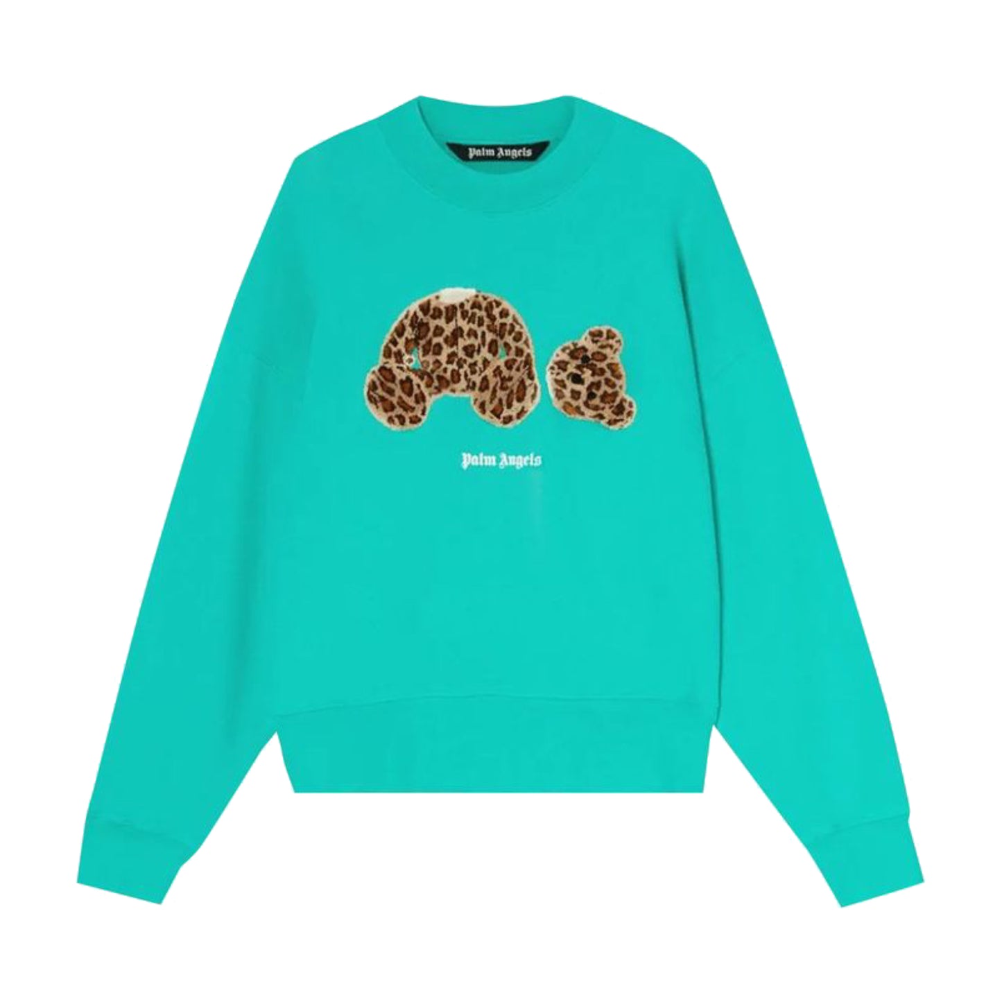 Palm Angels PA Leopard Bear Crewneck Forest Green/Brown