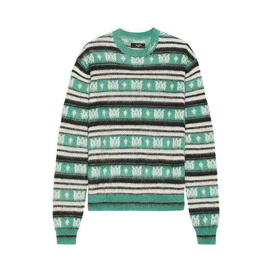 Amiri Skater Stripe Crewneck Sweater Green