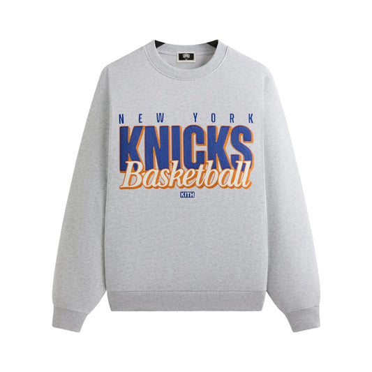 Kith x New York Knicks Classic Vintage Nelson Crewneck Light Heather Grey