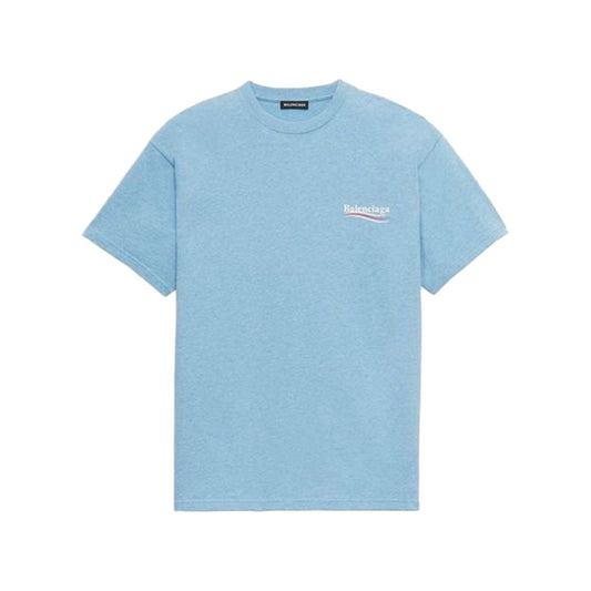 Balenciaga Political Campaign Logo T-Shirt Light Blue