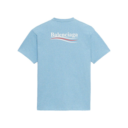 Balenciaga Political Campaign Logo T-Shirt Light Blue