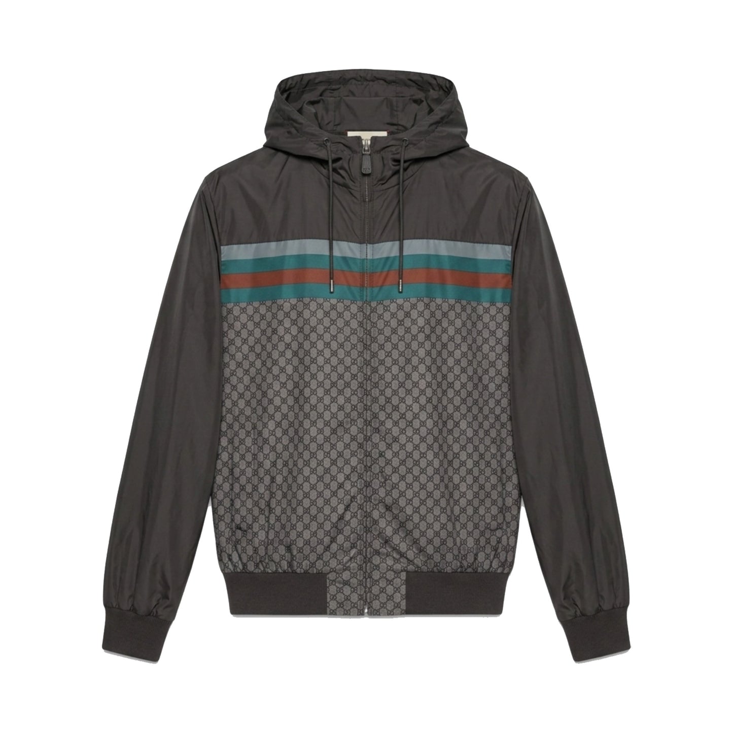 Gucci GG Supreme Jacquard Nylon Windbreaker Jacket Brown
