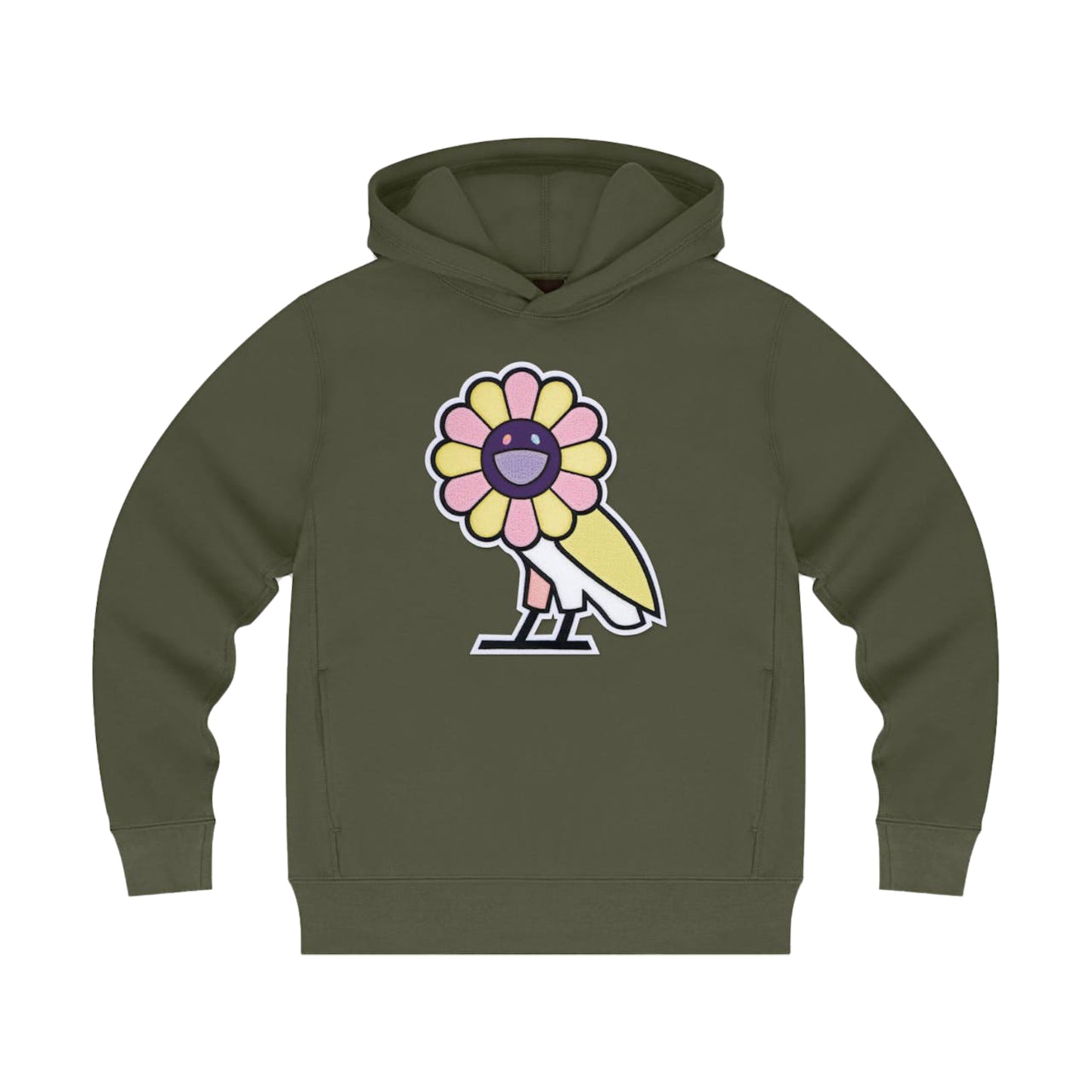 Takashi Murakami x OVO Surplus Flower Owl Hoodie Military Green