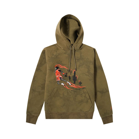 Cactus Jack by Travis Scott x Air Jordan Washed Suede Hoodie Medium Olive
