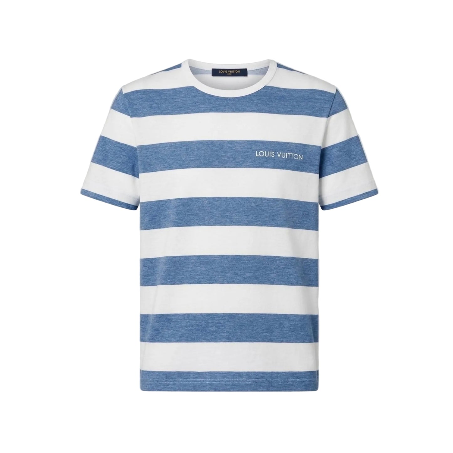 Louis Vuitton Logo Stripped T-Shirt White/Blue
