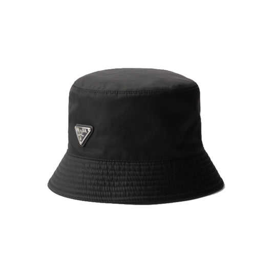 Prada Re-Nylon Logo Bucket Hat Black