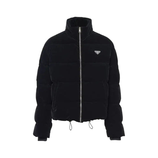 Prada Velvet Down Jacket Black