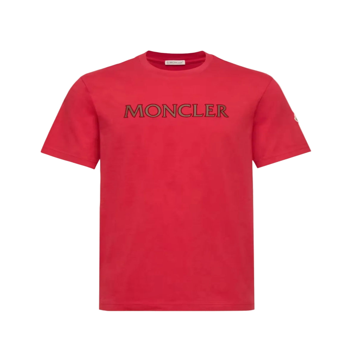 Moncler Logo Print Cotton T-Shirt Red