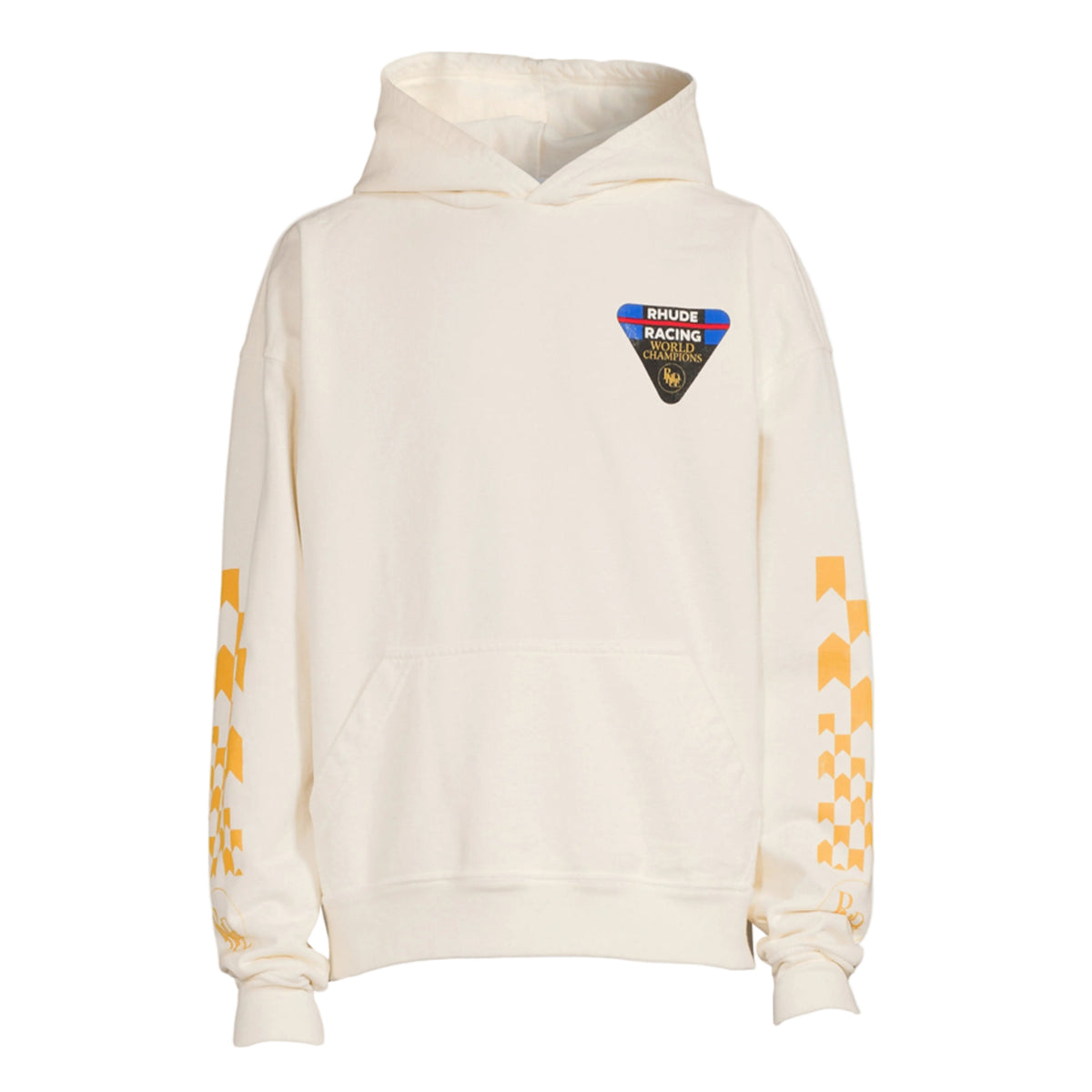 Rhude Livery Cotton Hoodie Cream