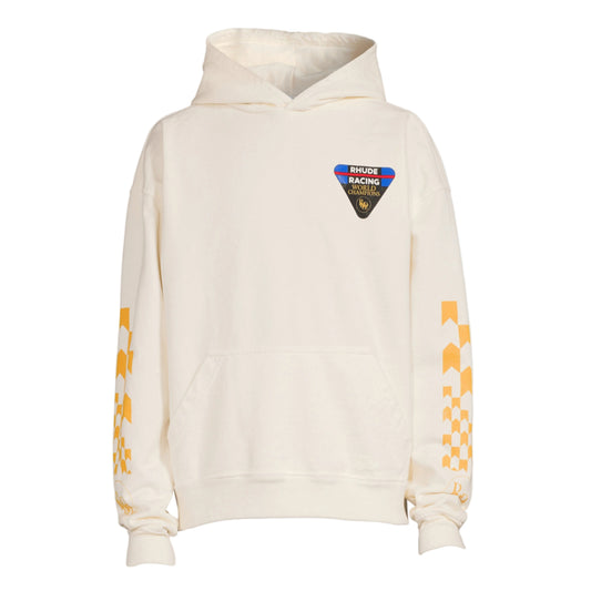 Rhude Livery Cotton Hoodie Cream