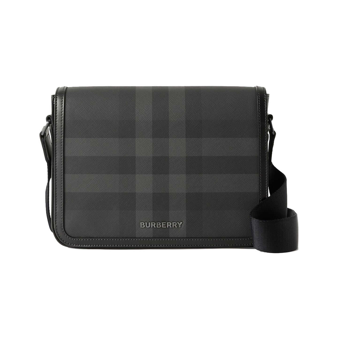 Burberry Alfred Check Print Messenger Bag Charcoal