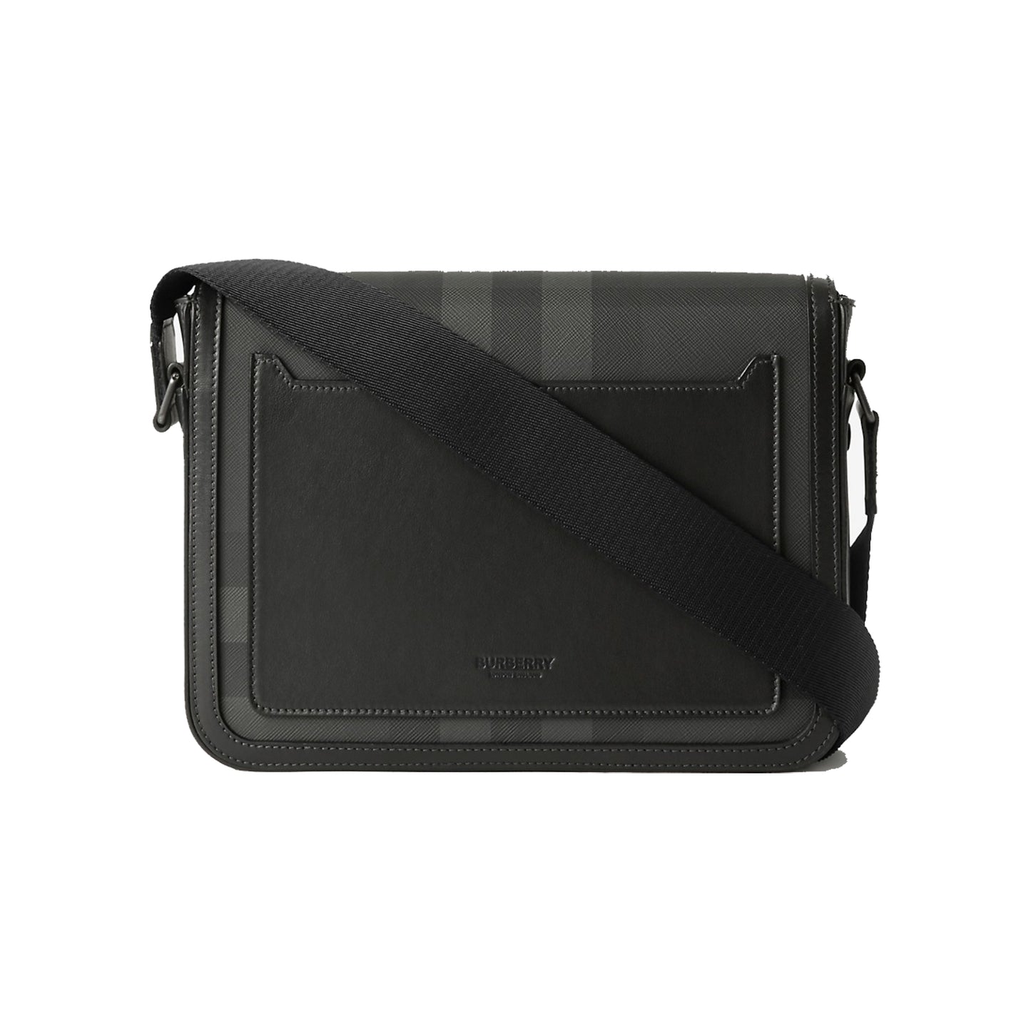 Burberry Alfred Check Print Messenger Bag Charcoal