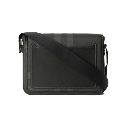Burberry Alfred Check Print Messenger Bag Charcoal
