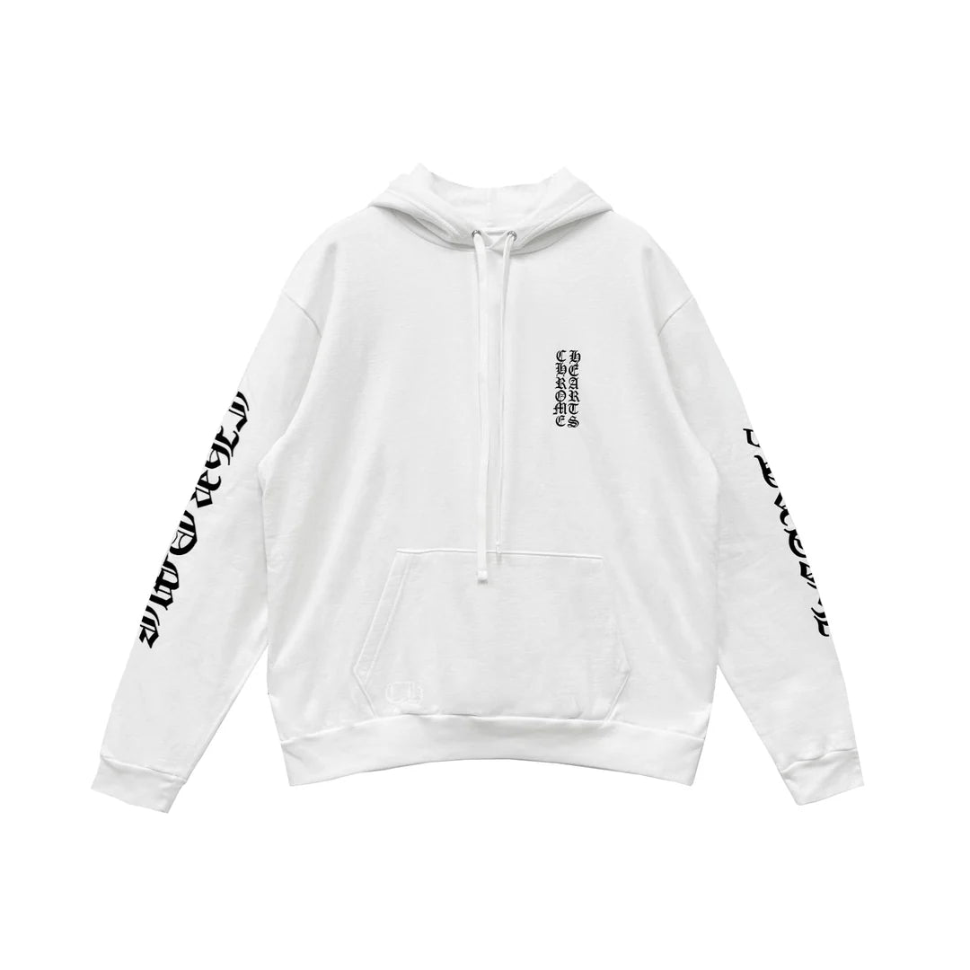 Chrome Hearts Vertical Logo Pullover Hoodie White