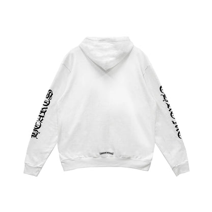 Chrome Hearts Vertical Logo Pullover Hoodie White
