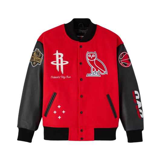 OVO NBA Houston Rockets Varsity Jacket Red