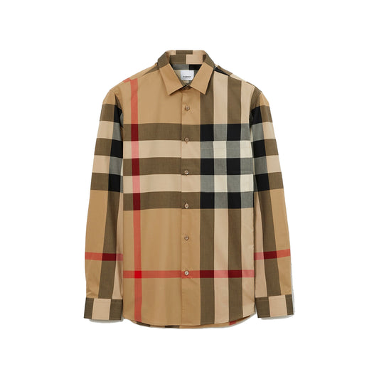 Burberry Check Print Button Up L/S Shirt Archive Beige