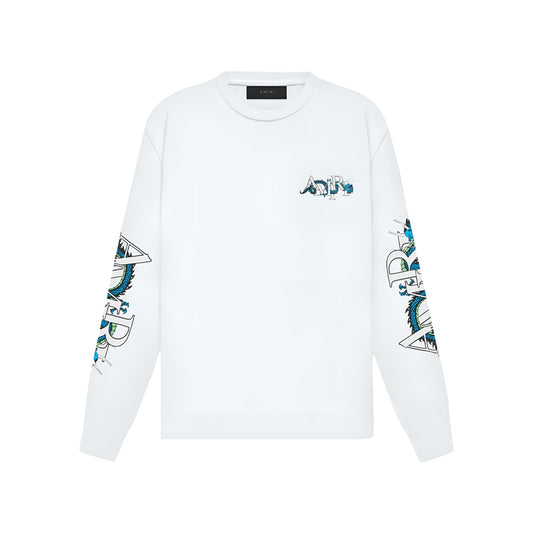 Amiri CNY Dragon Long Sleeve T-Shirt White