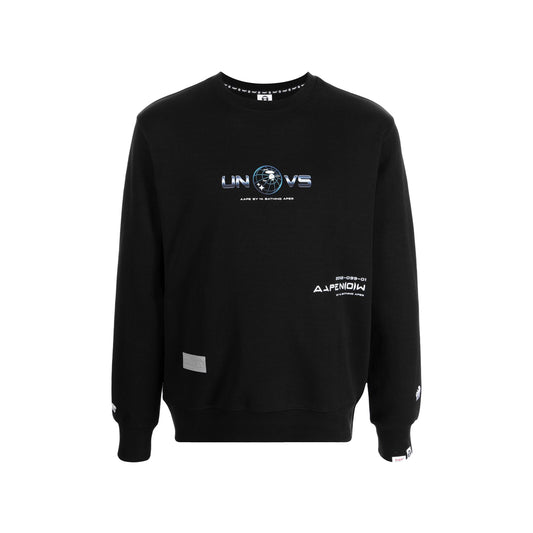 Aape By Bathing Ape Universe Crewneck Sweater Black