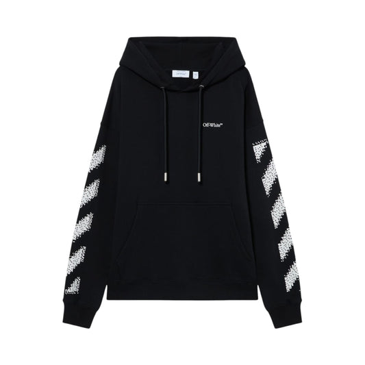 Off-White Pixel Diagonal Skate Hoodie Black/White