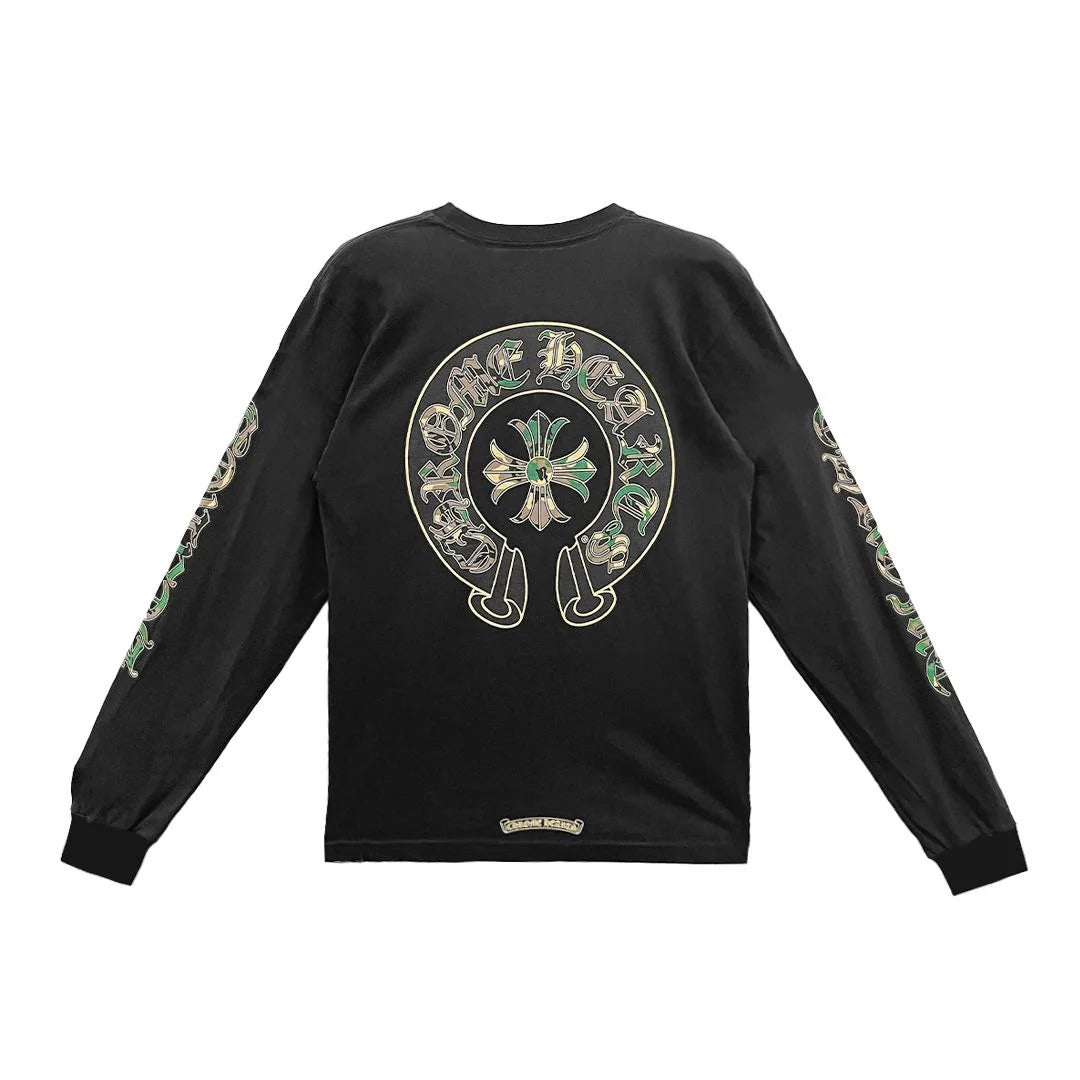 Chrome Hearts Horse Shoe Long-Sleeve T-Shirt Black/Camo