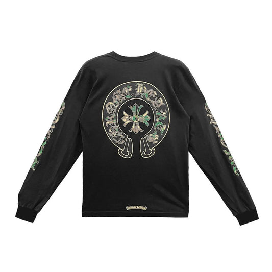Chrome Hearts Horse Shoe Long-Sleeve T-Shirt Black/Camo