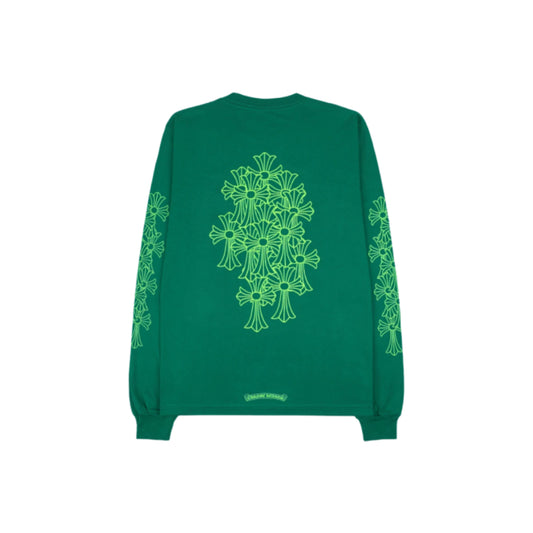 Chrome Hearts Cemetery Cross Long Sleeve Kelly Green/Glo Green