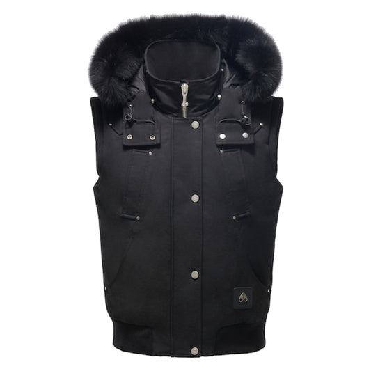Moose Knuckles Liberty Shearling Trimmed Down Vest Black