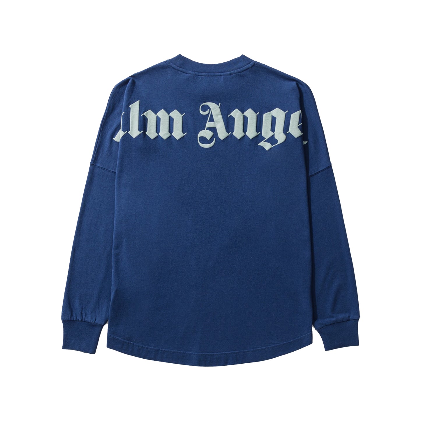 Palm Angels Neck Logo Oversized L/S T-Shirt Blue Iridescent