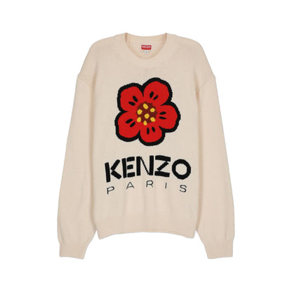 Kenzo Bocke Flower Knitwear Off-White