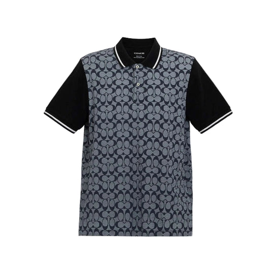 Coach Signature Polo T-Shirt Chambray Signature