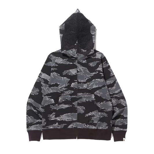 Bape Tiger Camo Full Zip Hoodie (SS17) Black/Grey
