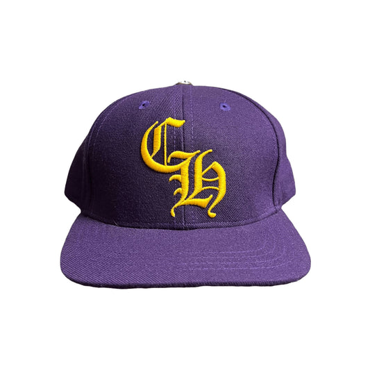 Chrome Hearts CH Silver Button Hat Purple/Yellow