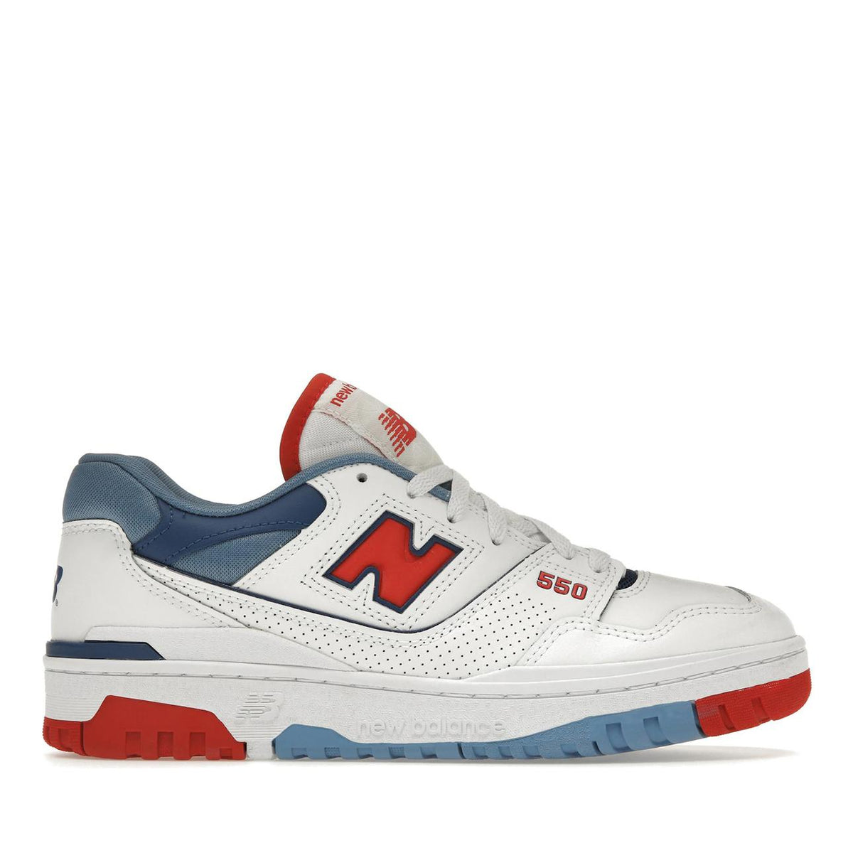 New Balance 550 White True Red Atlantic Blue