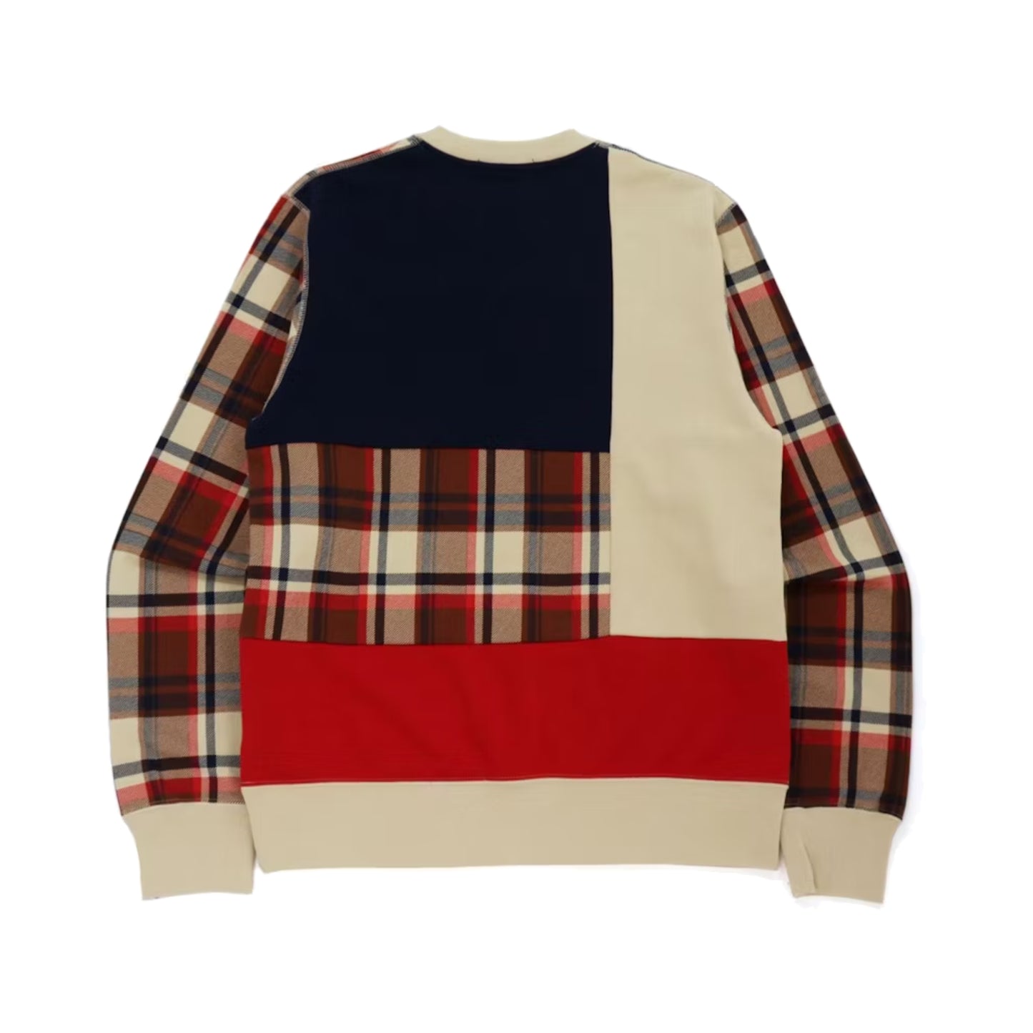 Bape Check Ape Head Crewneck Red