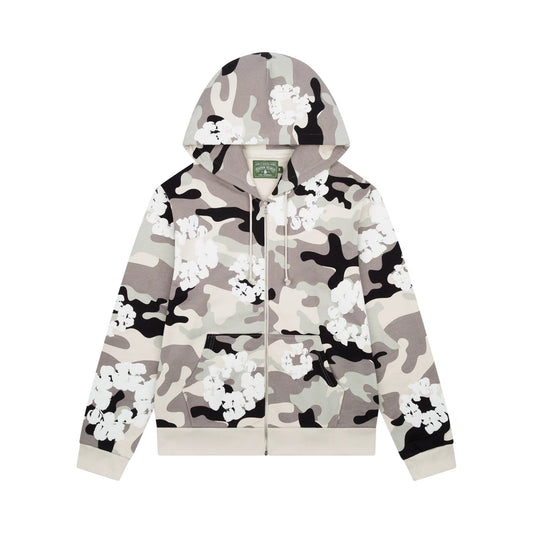 Denim Tears The Cotton Wreath Zip Sweatshirt White Camo