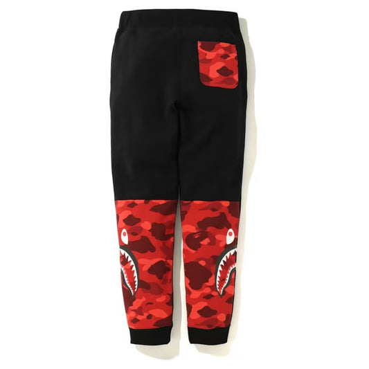 Bape Color Camo Side Shark Slim Sweat Pants Black/Red