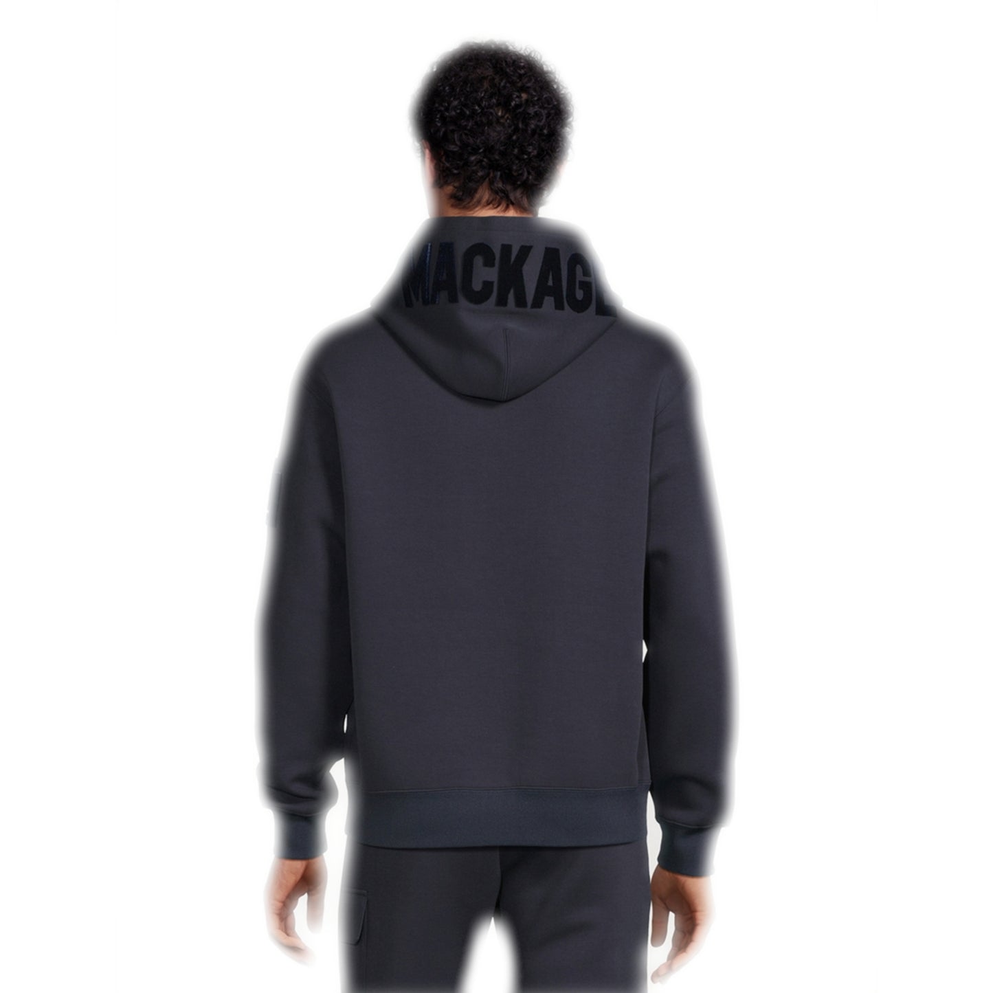 Mackage Krys Pullover Hoodie with Velvet Embroidery Carbon