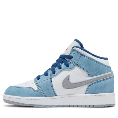 Jordan 1 Mid French Blue Fire Red (GS)