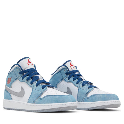 Jordan 1 Mid French Blue Fire Red (GS)