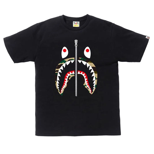BAPE A Bathing Ape 1st Camo Shark Tee Black/Yellow