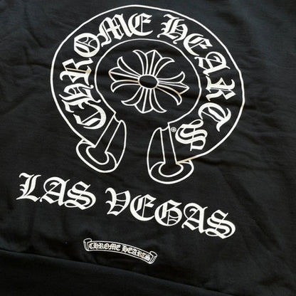 Chrome Hearts Las Vegas Horseshoe Zip Up Hoodie Black