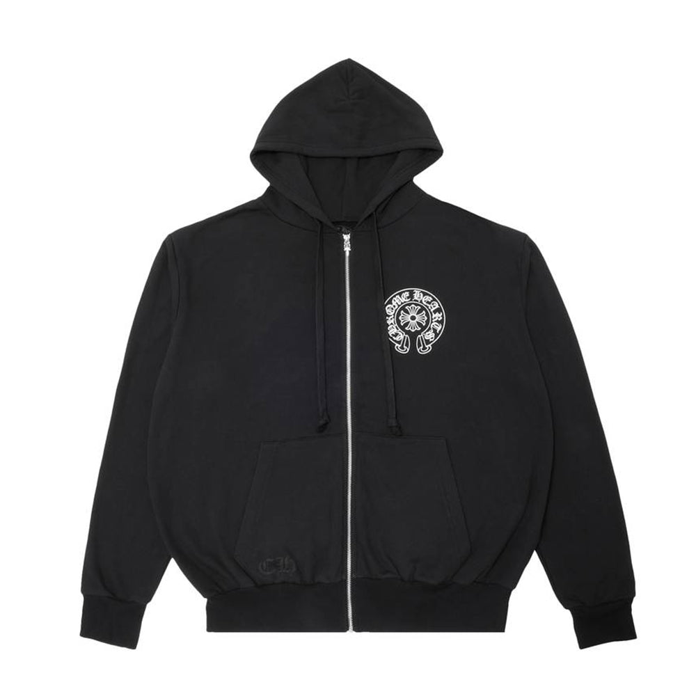 Chrome Hearts Las Vegas Horseshoe Zip Up Hoodie Black