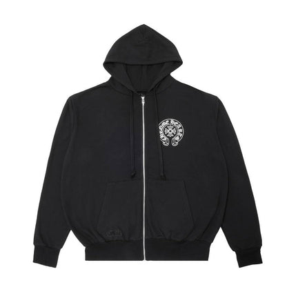 Chrome Hearts Las Vegas Horseshoe Zip Up Hoodie Black