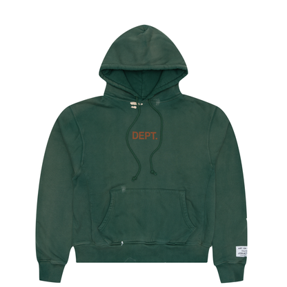 Gallery Dept. Center Logo Paint Splatter Hoodie Green