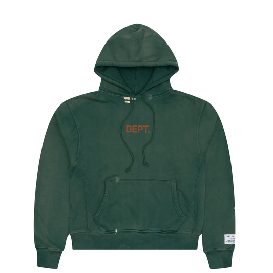 Gallery Dept. Center Logo Paint Splatter Hoodie Green